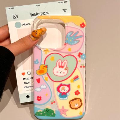Single Layer Painted Animals for IPhone16pomax for Apple 15pr Mobile Phone Case 14 New Style 13 Cartoon 12