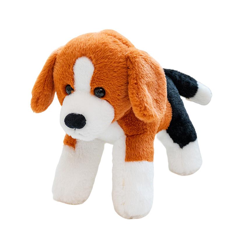Realistic Beagle Dog Plush Toy Soft Fluffy Standing Puppy Stuffed Animal Doll Cute Pet Plushies Birthday Gift for Kids Girls