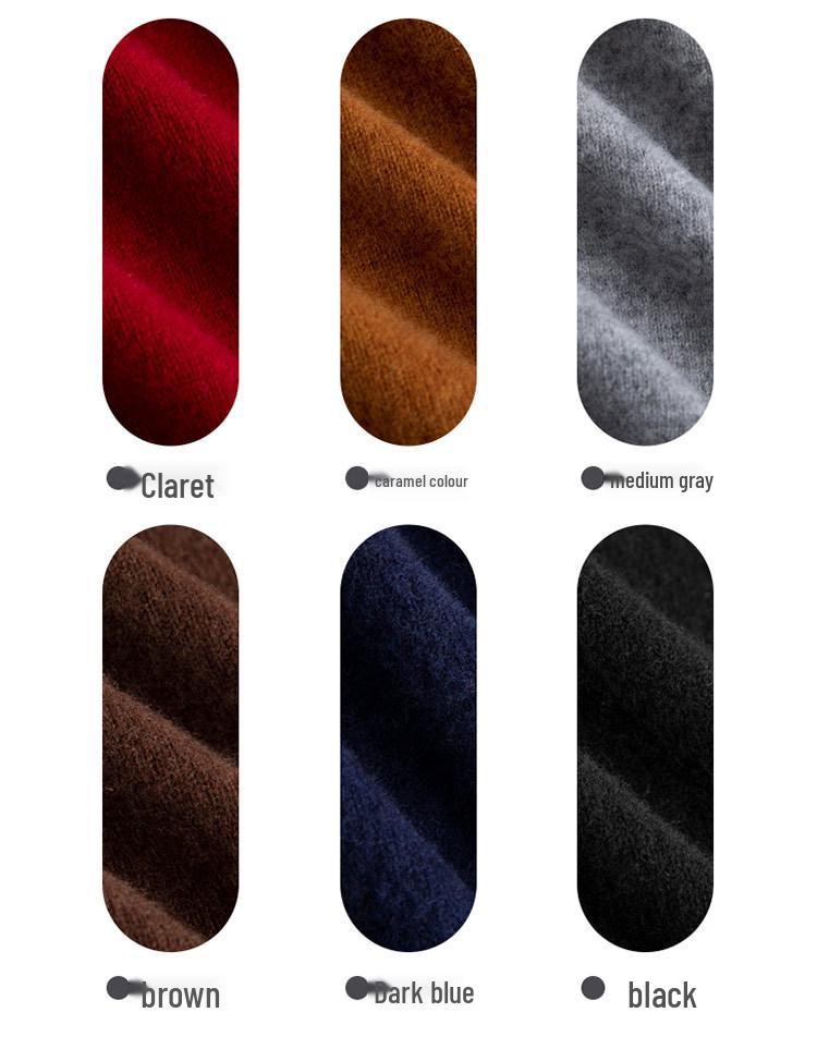 Men's Autumn/Winter Pure Wool Round Neck Loose Fit Cashmere Sweater - Youth Fashion