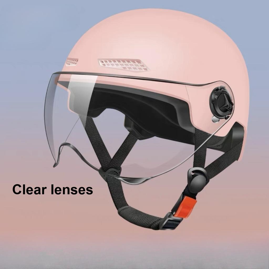 Capacete de Segurança para Bicicleta Certificado 3C para Homens e Mulheres Adultos Bicicleta Elétrica Motocicleta Ciclismo Capacete Meio Capacete com Óculos