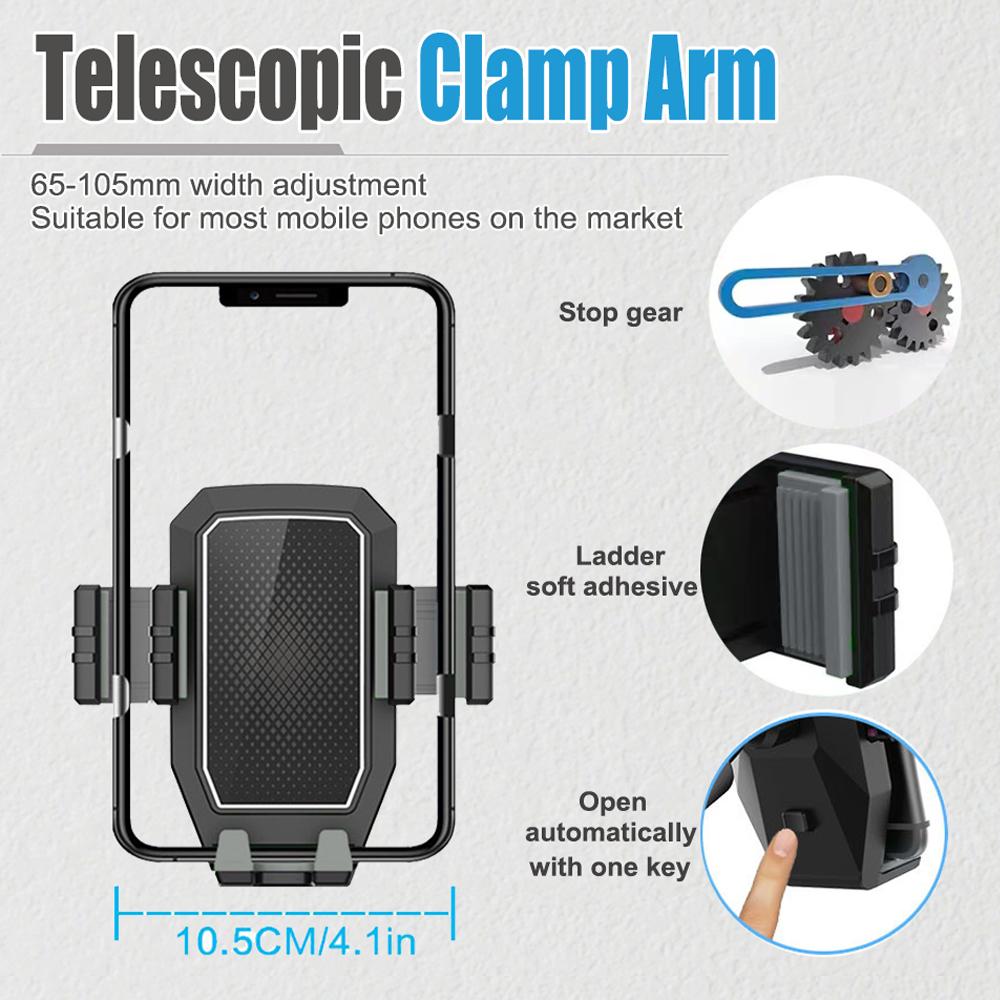 Long Arm Car Phone Mount 360-Degree Rotation Strong Suction Cup Windshield & Dashboard Holder for Secure Mobile Device Placement