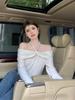 Koreanischer Spicy Girl Neckholder Schulterfreier Pullover - Damen Herbst Langarm Stilvolles Oberteil