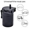 Universally Baffled Aluminum Oil Catch Can Tanks 2-Port Reservoir with Drain Valves Breather Cylinders Filter