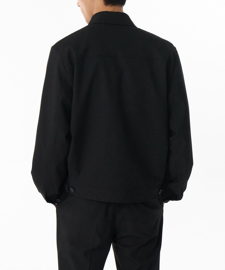 Musinsa Standard Whipcord Minimal Zip-Up Trucker Jacket [Black]