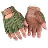 1 par de Guantes de Lana y Cuero para Hombre de Medio Dedo, Mitones para Fitness, Guantes para Ciclismo al Aire Libre y Fitness