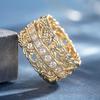 Xiaomi Huitan Cross Design Women Ring Gold Color Luxury Wedding Party Fashion Accessories Inlaid Shiny CZ Gorgeous Exquisite Jewelry