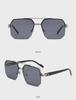 2025 Trendy Double Beam Square Pilot Sunglasses - Unisex European & American Half Frame Style