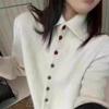 Women's Dark Grey Knit Wool Lapel Sweater - Autumn/Winter 2025 Collection