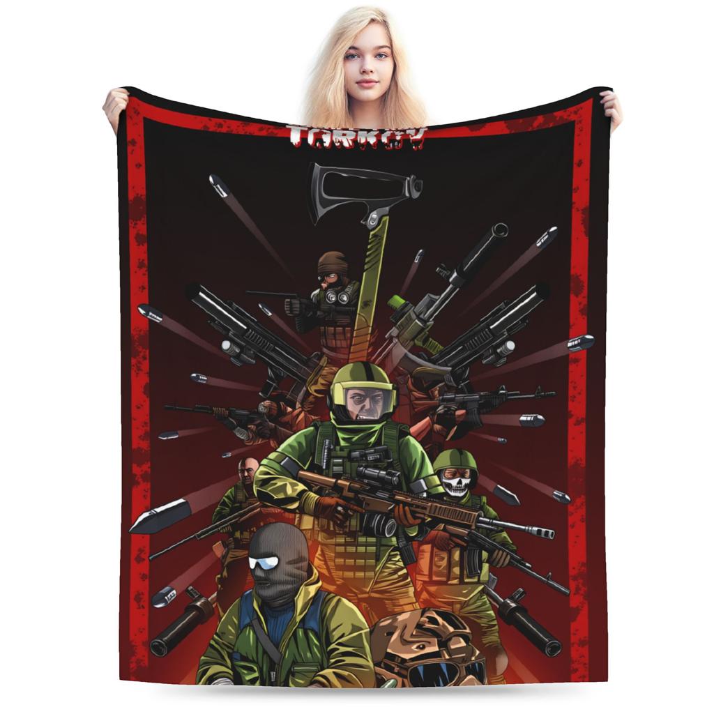 Escape from Tarkov Scav PMC Karte Super Warme Decken Kinder Erwachsene Plüsch Überwurfdecke Schlafzimmer Flanell Tagesdecke Sofa Bettbezug
