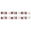 30 Pieces Holiday Press On nail Red White Striped Snowflake Design ABS Artificial nail Easy Application