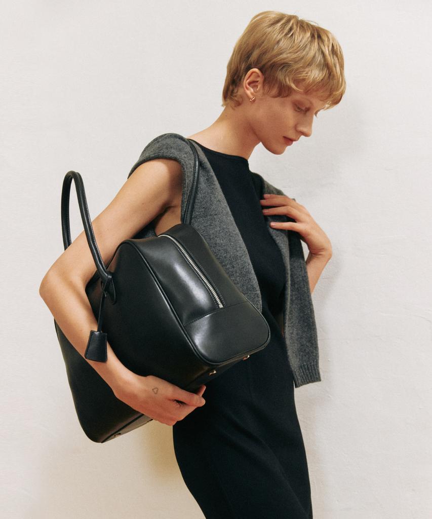 Komorebi Museum B01-L-1 Cow Leather Bowling Bag Large_Leather Black