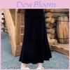 Elegant Velvet Midi Skirt With High Waist For Women Spring 2025 Trendy Office Wear