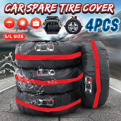 4 Pcs/Set 16 Inch - 23 Inch Universal Car Spare Wheel Tyre Cover Protector Garage Case for Sun Shade Dust-Proof