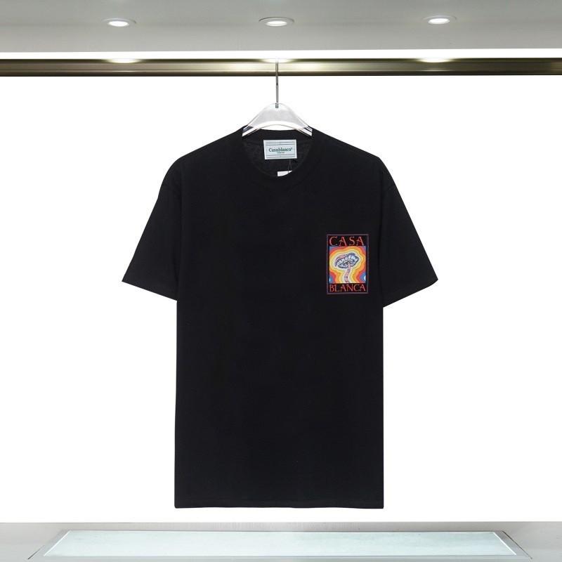 280g Double Yarn Cotton T-Shirt Couples Casablanca Castle Print Short Sleeve Round Neck Loose Fit