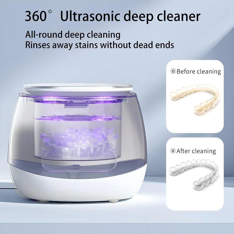 Xiaomi 48KHZ Ultrasonic Automatic Denture Cleaner USB Deep Cleaning Machine for Jewelry Watch Strap Makeup Brush - Dental Care Accessor