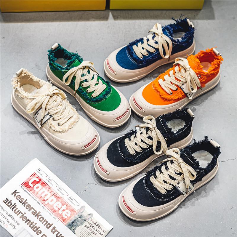 Pánské boty jaro 2025, korejská verze všestranných ležérních bot, jednodílné studentské plátěnky