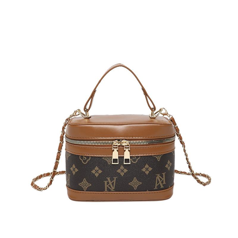 Foreign style leisure large capacity new texture fashion printed box chain portable shoulder crossbody small square bag
