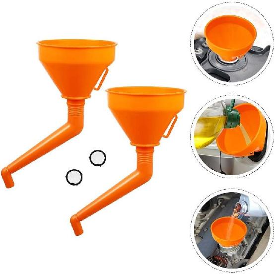 VICASKY Automotive Funnels Right Angle Funnel No- Spill Multi- Function Plastic Long Neck Oil Funnel Extension Car Funnel General Motorcycle Filling