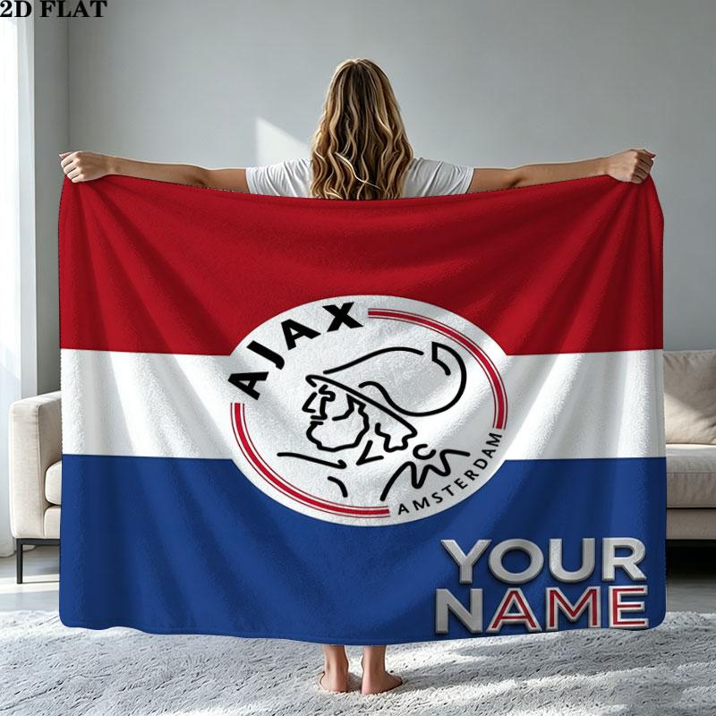 1PC AFC Ajax Custom Name Patterned Flannel Blanket Suitable For All Seasons for Home Decor Warmth and Comfort Gifts Holiday Present