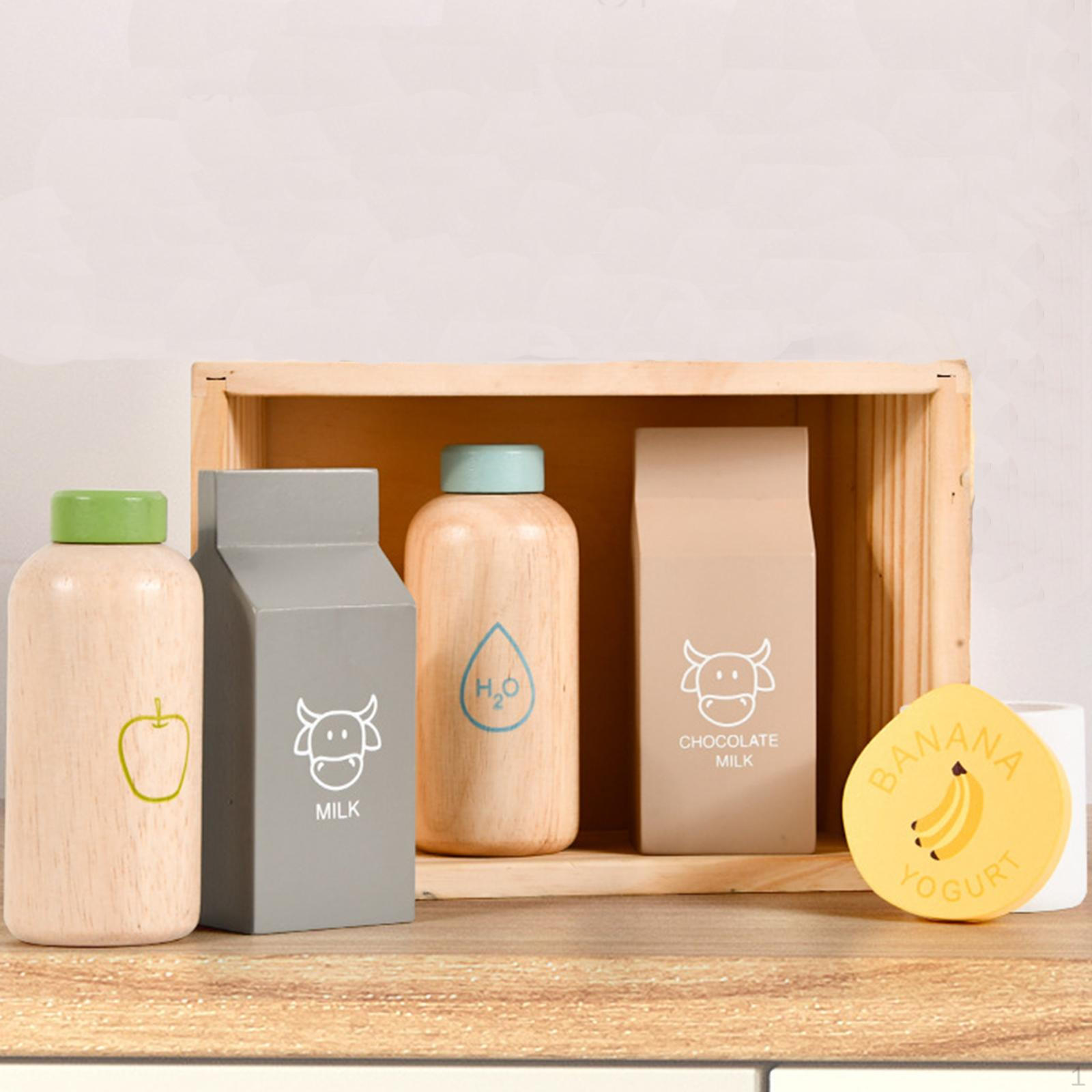 

Деревянная коробка Набор для завтрака Обучающая игрушка Кухонные принадлежности Приправа Перец Бутылка style A