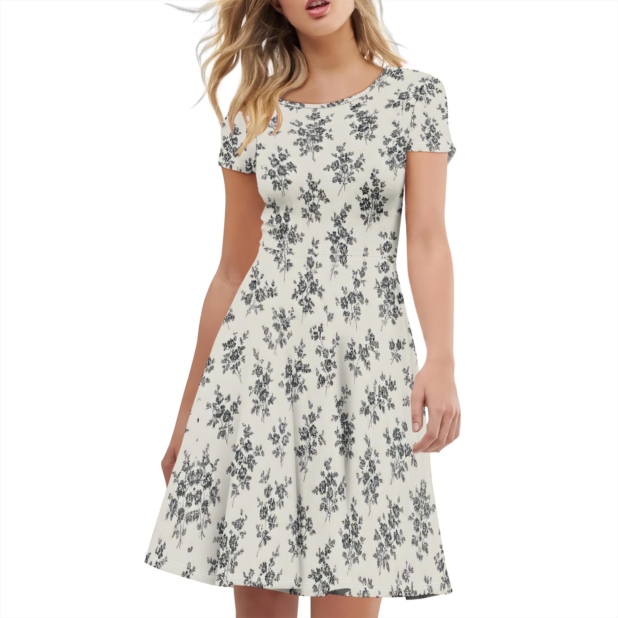 

Женское летнее повседневное платье-футболка с коротким рукавом, платье-свинг, модное повседневное платье с круглым вырезом, одежда S