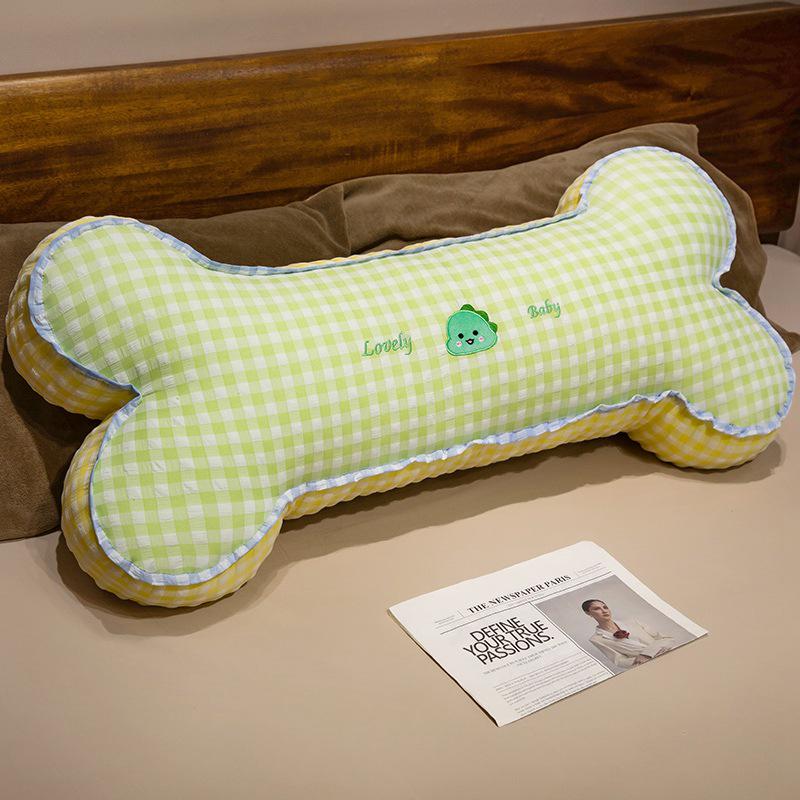 Cartoon Animal Plaid Long Throw Pillow for Bed, Sofa, Headboard & Side Sleeping.