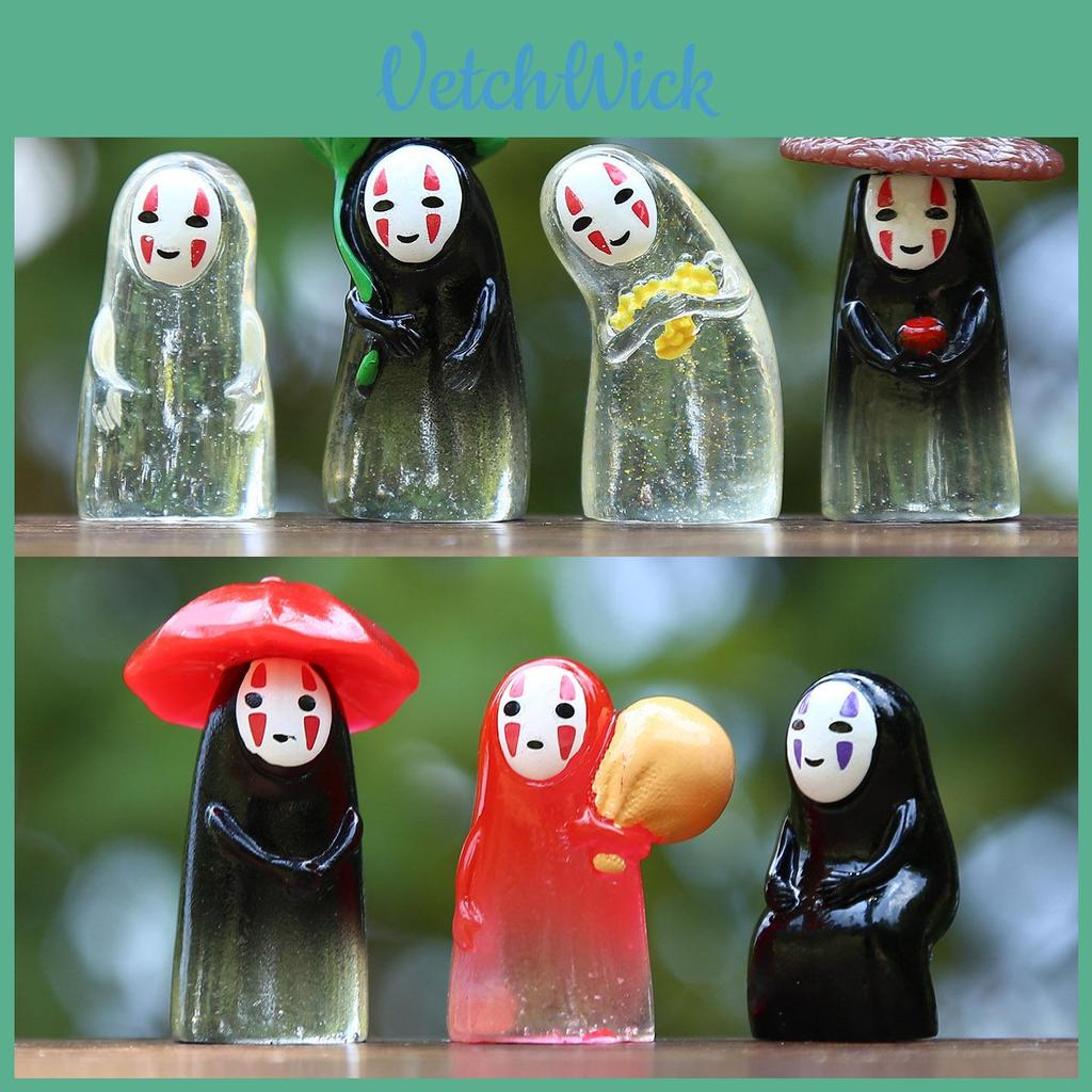 No Face Man Holding Umbrella Sitting Posture Hat Mini Model Desktop Ornament For Family Fun
