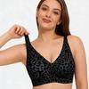 Women Leopard Push Up Plus Size Comfortable Bra