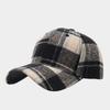 Unisex Retro Plaid Baseball Warm Outdoor Casual Hat for Men and Women