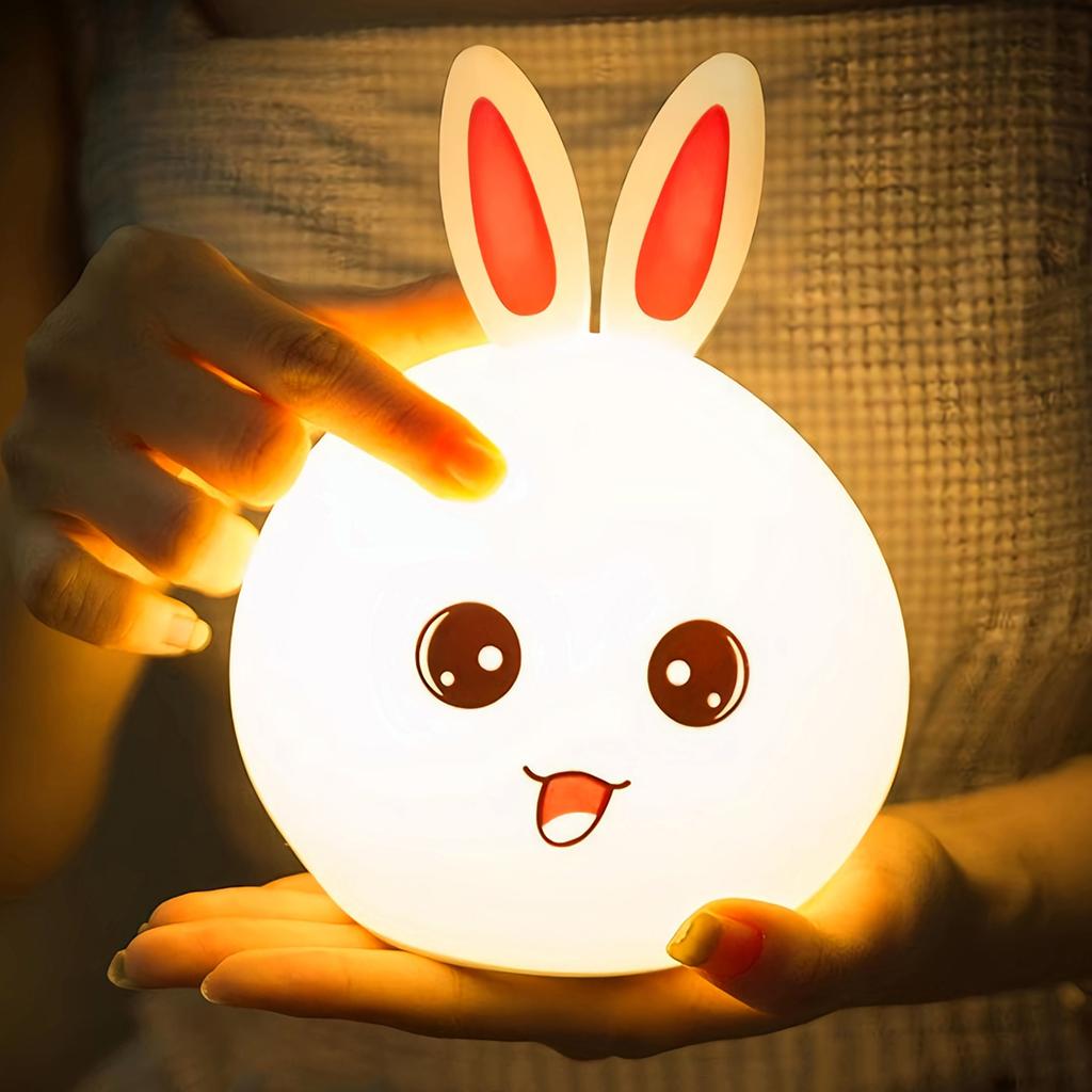 Cute rabbit style USB charging version, colorful color changing pat light, small night light, ambient light, DIY night light