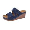 Women's Open Toe Wedge Sandals Slip On Slides Cork Platform Heeled Sandal Comfort Summer Beach Shoes Thick Sole Sandals Casual Dressy Slides for Women