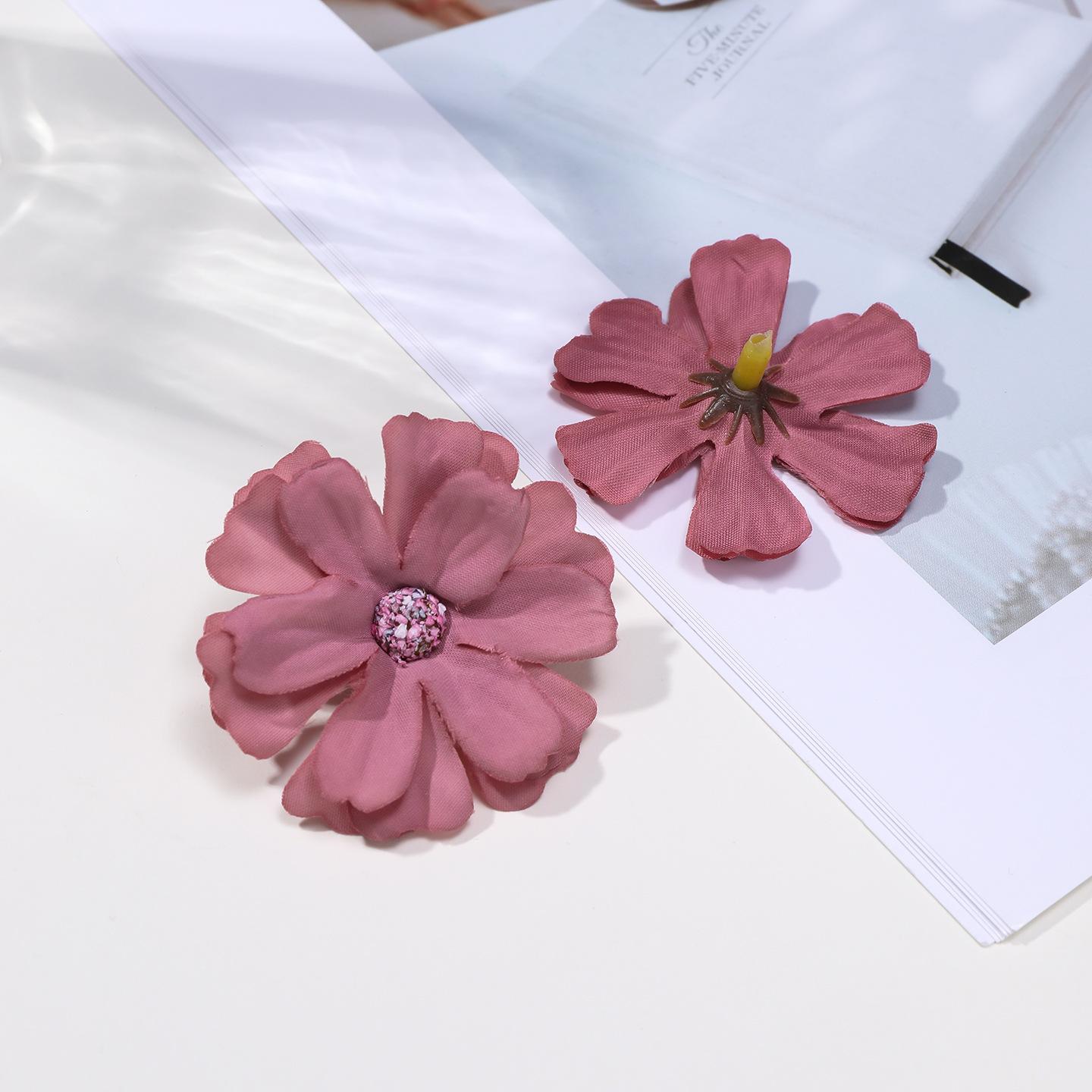 10pcs Simulation Six-petal Silk Flower Diy Hair Accessories Floral Accessories 10 pieces/pack