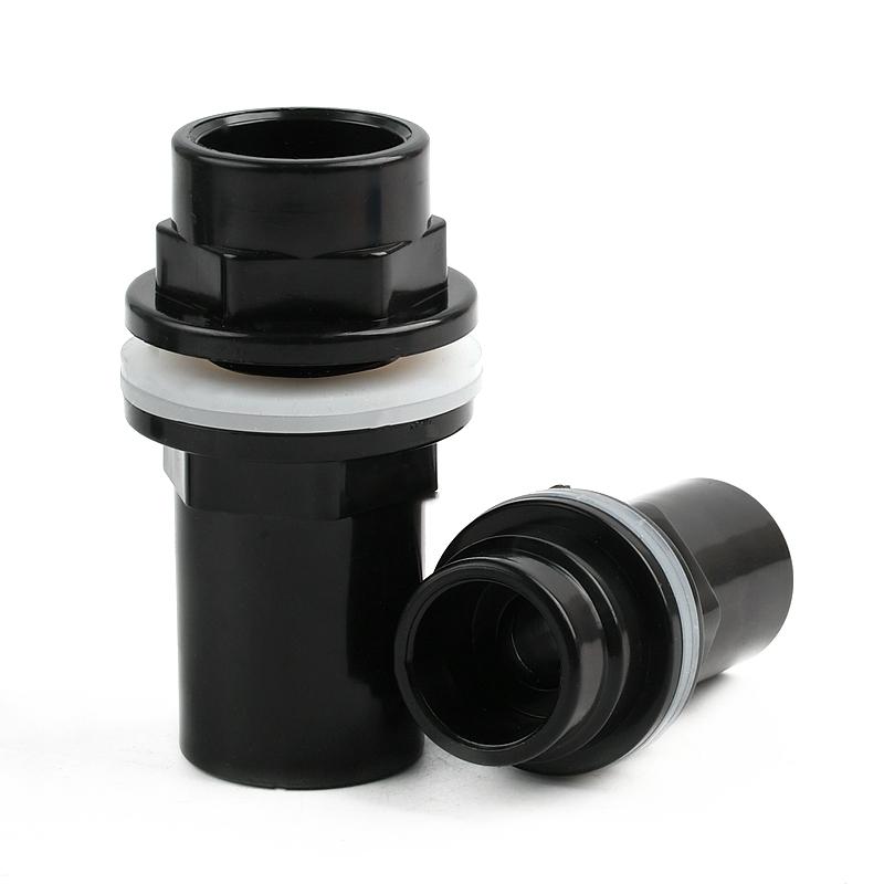 20~50mm Black PVC Pipe Thicken Connector Water Tank Inlet Outlet Joint Drain Irrigation Adapter Joint Aquarium Tank Accessories