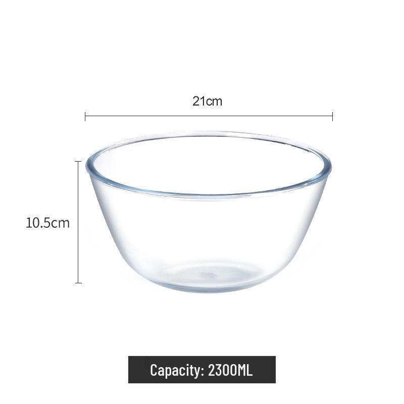 Large Heat-Resistant Glass Bowl for Fruit, Salad, Noodles, Soup, and Dough