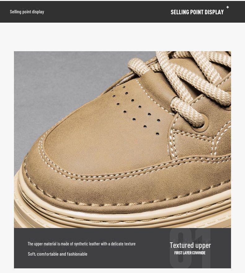 Męskie buty Martin za kostkę w stylu retro - Casualowe skórzane buty robocze