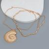 Collier à pendentif conque punk pour femmes filles gothique doux cool chaînes clavicule grossières double couche accessoires Y2k bijoux
