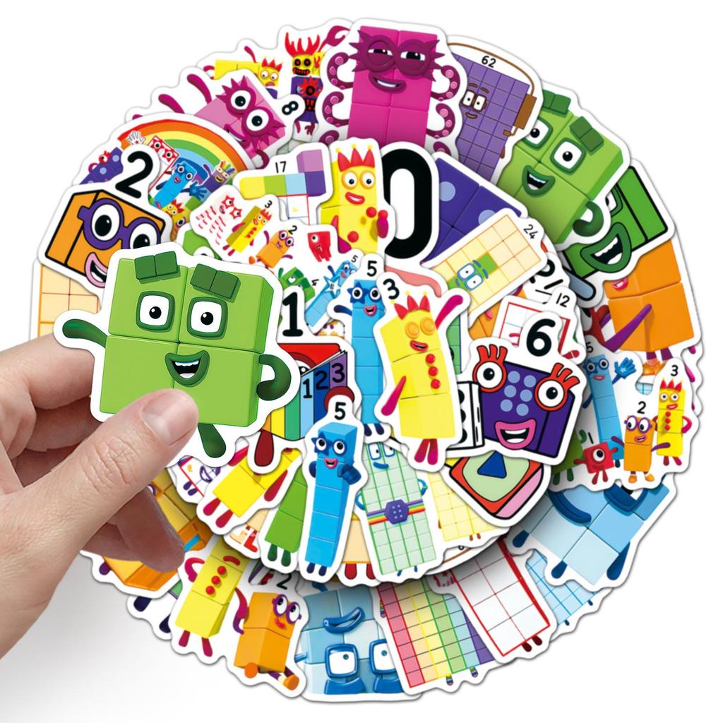 50 Numberblocks Lernanimations-Aufkleber für Handyhüllen & Schreibwaren