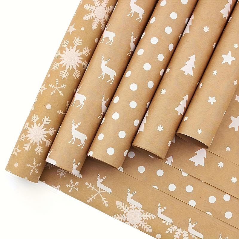 Large Size Vintage Christmas Gift Wrapping Paper Roll Christmas Tree Thickened Kraft Paper for Gift Wrapping, Christmas Party, Gift Boxes
