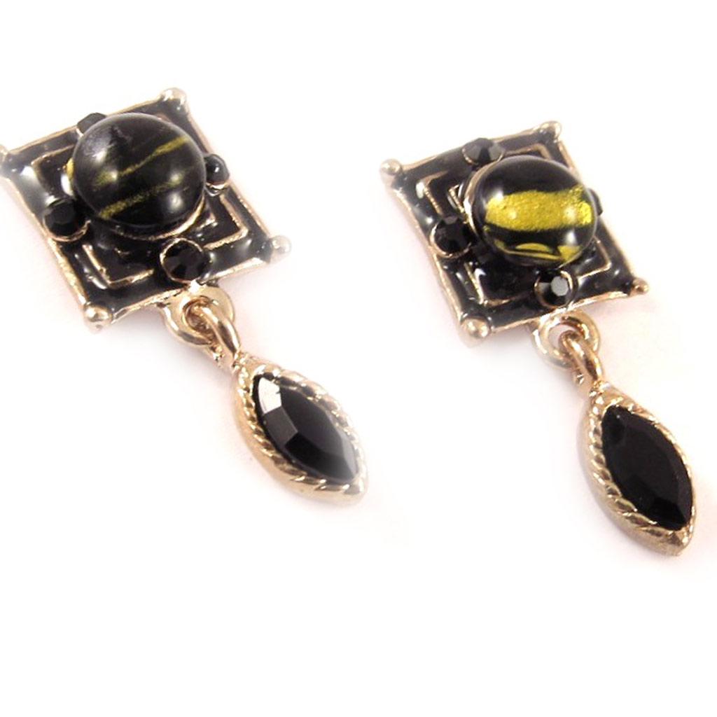 Les Trésors De Lily [D3633] - Boucles Créateur 'Nymphéade' Noir