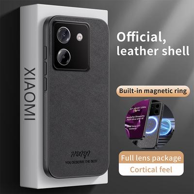 Per POCO M7 Pro 5G Custodia Magnetica Integrata per Auto per POCO F7 Ultra X7 Pro Custodia Protettiva Lussuosa in Pelle Business con Telaio Morbido e Finitura Opaca