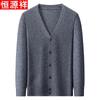 Hengyuanxiang Men's Pure Wool V-Neck Pullover Sweater
