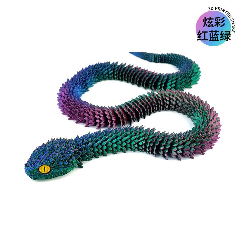 

Художественная 3D-печатная фигурка змеи с подвижными суставами для украшения дома 30cm