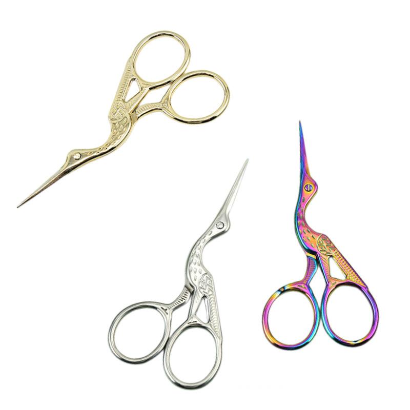 Embroidery Scissors Rainbow Stork Clipper Stainless Steel Small Craft Dressmaker Shears for Sewing 95X45cm Multiple Colors