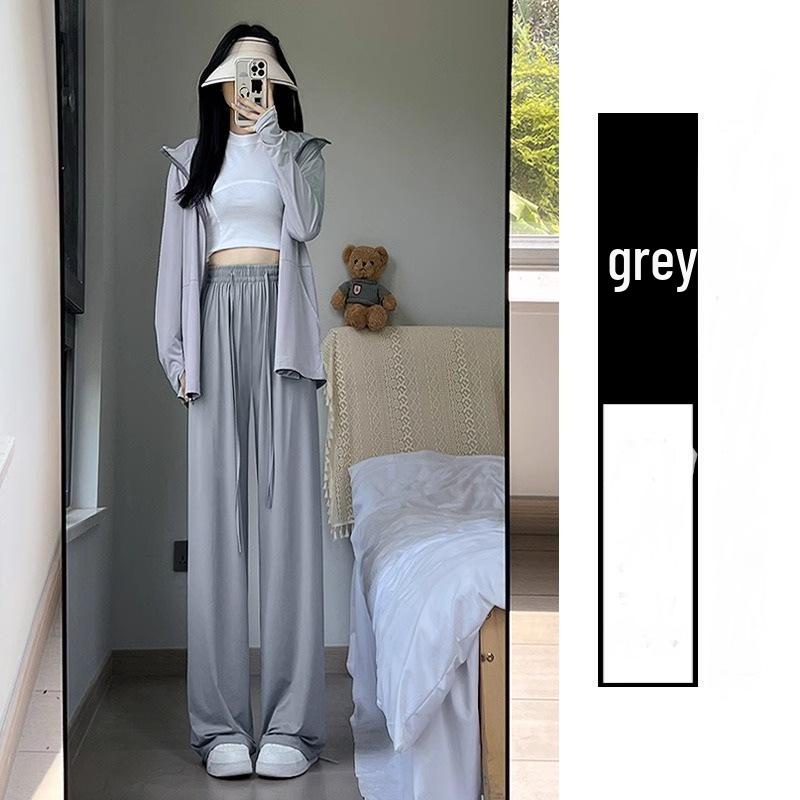 

Женские солнцезащитные узкие брюки Ice Silk: Дышащие, быстросохнущие, антимоскитные, широкие брюки для лета. XL (125-150 jin)