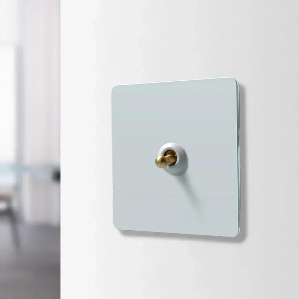 Wall Switch 86-Type Stainless Steel Socket Panel Matte White Brass Lever Wall Toggle Light Switch Stylish Versatiles Lighting