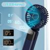 Portable Handheld Fan, USB Rechargeable Personal Cooling Device with 5-Speed Wind Settings, Silent Mode Fast Airflow Technology, Foldable Fan with Int
