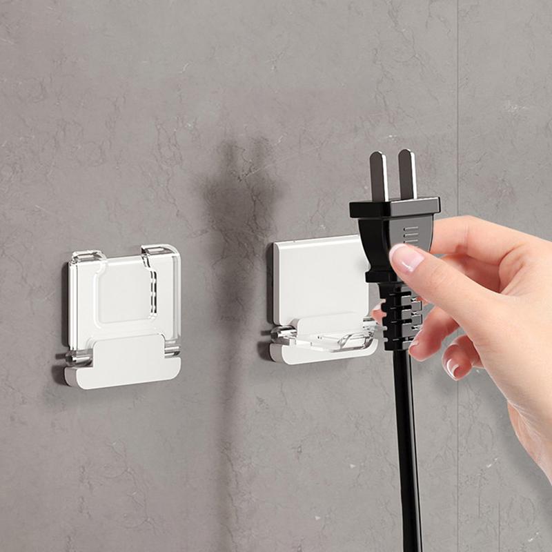 Multifunctional Folding Hook Plug Hook Seamless Paste Wall-Mounted Folding Bracket Power Cord Storage Rack