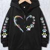 Cat Paw Print Heart-shaped Fashionable Casual Jacket Sports Jacket, Smooth and Comfortable Skin Friendly Spring and Autumn Style