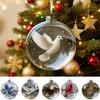 Christmas Nature's Birds Crystal Glass Ornament PVC Bird Glass Tree Clear Ornaments Xmas Tree Hanging Pendant for Holiday Decor