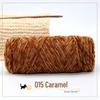 Golden Chenille Silk Velvet Yarn: Medium-Thick Polyester Yarn for Scarves, Glossy Velvet Crochet, and Wool Knitting Projects.